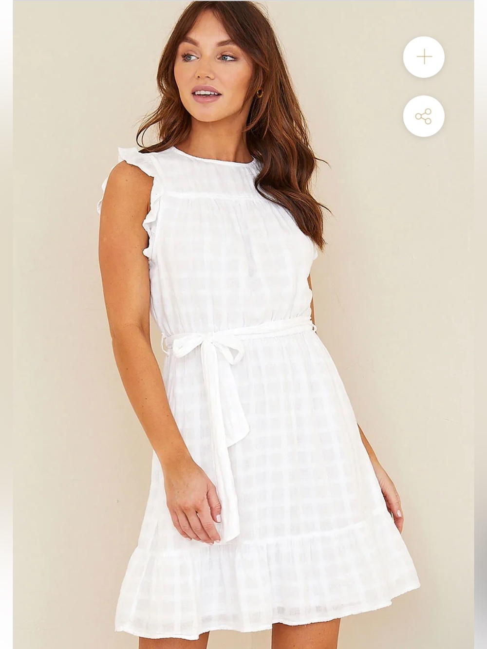 Bella Dahl White Ruffle Mini Dress